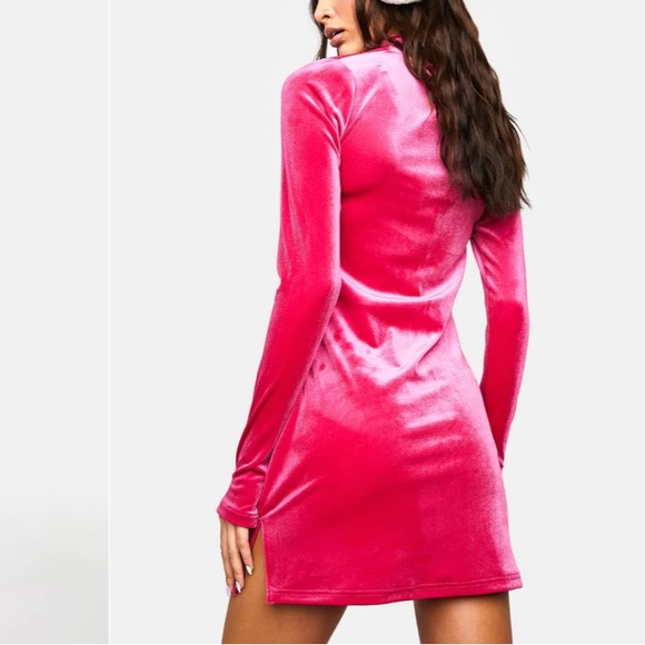 Magenta Rave Bunny Velvet Cut-Out Dress - Picture 9 of 9